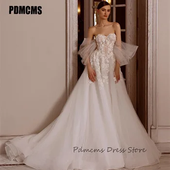 Vestuvių Suknelės, Appliques Linijos, Romantiškas Backless Nuotaka Chalatai 2024 Teismas Traukinio Princesė Plius Dydis Vestuvių Suknelė Vestido de Noiva