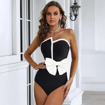 2024 Vintage Black Off Peties peteliškę vientisi maudymosi kostiumėlį ir Sijonus, maudymosi Kostiumėliai, Nustatyti Moterų Paplūdimio Atostogų Prabangus Maudymosi Kostiumas