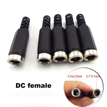 DC Moterų Maitinimo Kištuko Elektros Jungtis 5.5mmx2.1 mm Female Jack Lizdas Adapteris Laidą Įkrovimo Adapteris