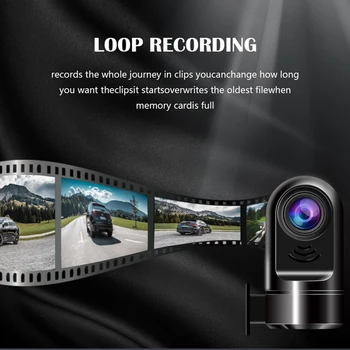 1080P Automobilių Vairavimo Diktofonas 360 Laipsnių Pasukti 24H Stovėjimo Stebėti USB DVR HD Kamera, G-Sensorius Dashcam Turi ADAS Vairuotojo Įspėjimo Sistema