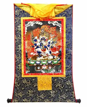 13 Colių Tibeto Thangka Vajra - Rūstus Vajrakilaya Brokatas Medienos Pažymėkite Spausdinti