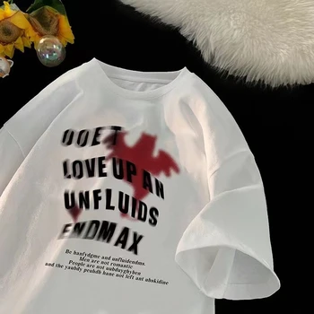 American Retro Gothic Vaizdų Spausdinimas marškinėliai Mados Harajuku Prarasti Asmenybę Vyrų ir Moterų streetwear Trumpas Rankovės Viršų