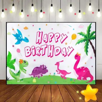 Dinozaurų Animacinių Filmų Tematikos Dicaron Šalis Fone Gimtadienio Apdailos Baby Shower Reklama Fotografijos Backdrops Foto Fonas
