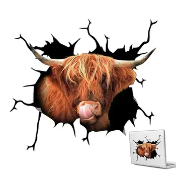 Škotijos Karvės Decal Modeliavimas 3D Karvė Spausdinti Siena Lipdukas Juokingi Daugkartinio naudojimo Karvė Spausdinti Kambario Dekoro Sunkvežimių Windows Vonios Automobiliai