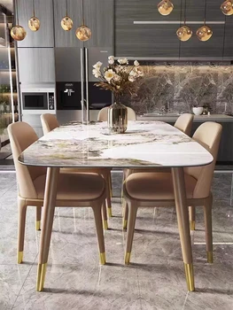 Roko valdybos valgomasis stalas, šviesos prabangus, modernus minimalistinio mažų vienetų derinys, stačiakampio italijos kambarį, namų ūkio vartojimui