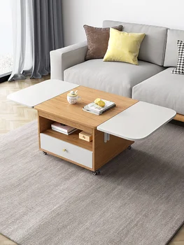 Lankstymo ir valgomasis stalas dvejopos paskirties modernus minimalistinio mažų vienetų gyvenimo kambario baldai Šiaurės šalių namų ūkių daugiafunkcinis mobilusis