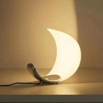 Šiaurės Curl Mėnulis Stalo Lempos Lenktas Stalo lempa, Miegamojo Studijų Naktiniai Apdailos Atmosfera LED Dizaineris Naktį Šviesos