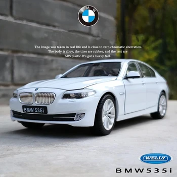 Welly 1:24 BMW 5-Serijos 535i Lydinio Automobilio Modelį Diecasts & Žaislas Metalo Transporto priemonių Automobilio Modelio Aukštos Modeliavimas Surinkimo Dovanos, Žaislai Berniukams