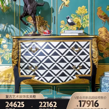 Retro meno veranda kabineto prancūzų Kinų stiliaus dažytos dekoratyvinės medžio masyvo kabineto pusėje kabineto laikymo spintos originalus C4