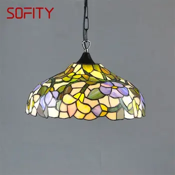 SOFITY Tiffany Pakabukas Šviesos Šiuolaikinės LED Kūrybos Spalvinga Lempos Šviestuvai, Namų Valgomasis