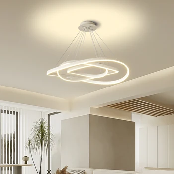 80/60/40cm Žiedai šviesiai Šiuolaikinės šviestuvo lempa Valgomasis Gyvenamasis kambarys namų dekoro led šviestuvo lampara techo šviestuvai