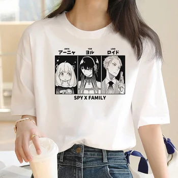 Spy x Šeimos marškinėliai moterims streetwear Y2K viršaus mergina streetwear manga komiksų drabužiai