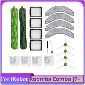 20PCS atsarginės Dalys Irobot Roomba Combo J7+ Robotų Dulkių siurblio Maišeliai Guminis Šepetėlis Filtro Pusėje Šepetys Mop Medžiaga