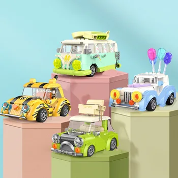 Mini Ballon Vestuvių Turistinių Automobilių Blokai Miestas Kūrybos Modelis Techniniai Kelionės Transporto priemonės, Kurių Duomenys Plytų Žaislas Vaikams