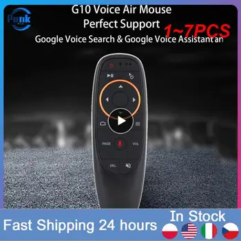 1~7PCS RF Giroskopas G10 Pažangaus Voice Nuotolinio Valdymo Android TV Box PC Wireless Air Mouse IR Mokymosi
