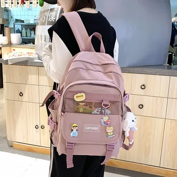 Japonijos kolegijos vidurinės mokyklos moksleiviams mados kuprinė moteriška korėjos ins didelės vertės didelės talpos kolegijos studentų maišelį.