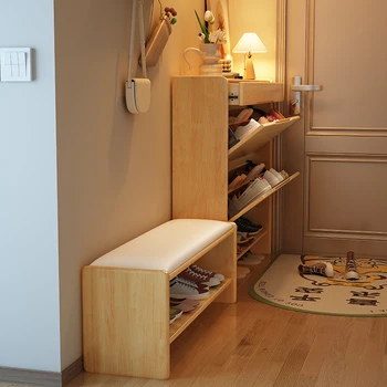 Paprastas Saugojimas, batų džiovykla daugiafunkcį medinių Retro Japonijos Rodyti batų spintoje stendo szafka na buty namų baldai HD50XJ