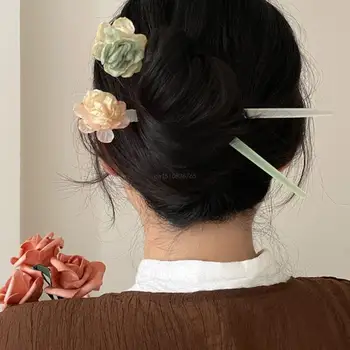 Subtilus Gėlių Formos Staigius Kinų Stiliaus Plaukų Chi-pao Plaukų Pin Lazdos, Atsižvelgiant Nuotrauka Plaukų Formavimo Priedai